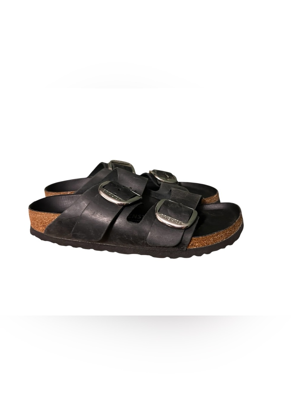 WOMEN’S BIRKENSTOCK ARIZONA BIG BUCKLE BLACK LEATHER - SZ 37 - RETAIL $175 - Picture 3 of 4